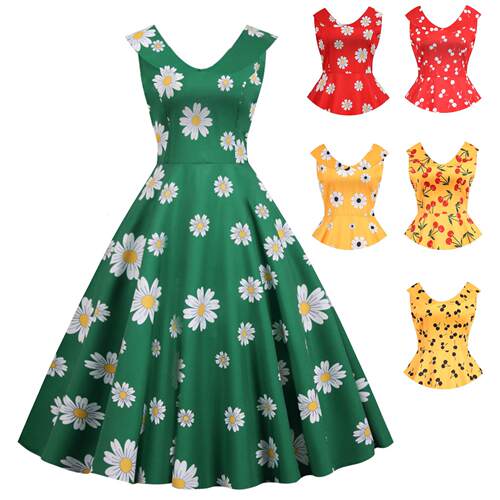 Women's style dance skirt with floral patterns, thin,
