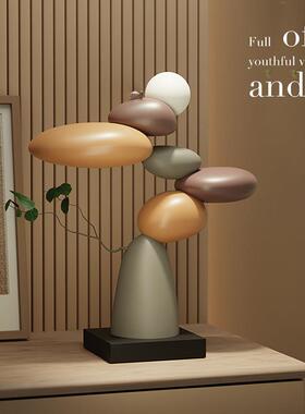 艺术客厅电视柜旁边落地大型摆件轻奢时来运转高级艺术礼品玄关台