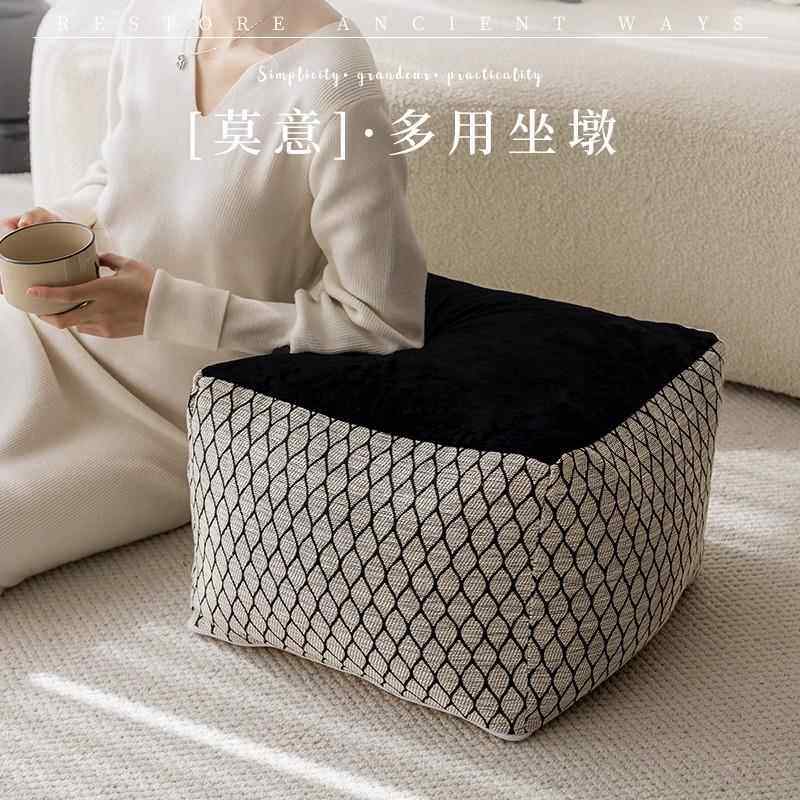 2023225中风客厅发沙脚踏用矮凳可拆洗家坐墩露古台方形蒲团脚墩