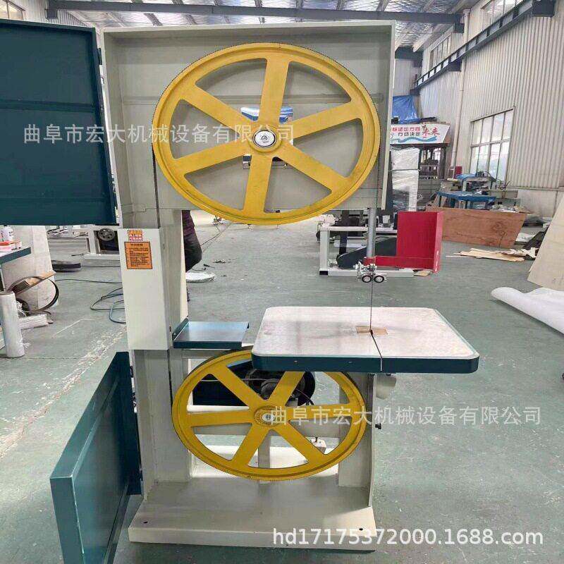 新款水曲柳楠木紫檀木开料机宏大立式木工带锯机 可加工推台改装