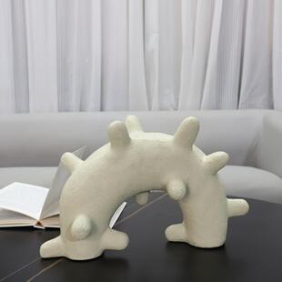 现代约多刺波点几半圆形树脂件摆简客厅玄关1019书房样板房何家居