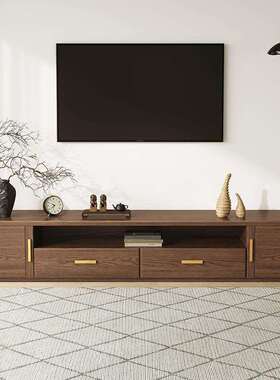 北欧蜡木全实木电视家柜家具现代简约小户型白客厅CH-Y166用储物