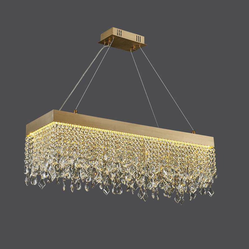 轻奢水晶餐厅吊灯长方形后现代简约客厅卧室温馨创意个性设计师灯