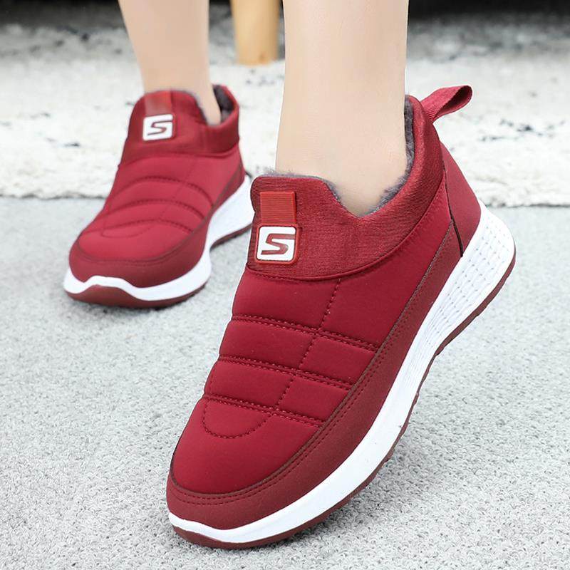 正品老北京布蹬鞋女鞋冬季脚加绒保暖一妈女士休闲运动鞋防滑妈棉