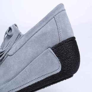 205秋冬季 绒加厚棉鞋 真皮加厚底妈妈鞋 豆豆2鞋 摇皮 毛一体女鞋 正品