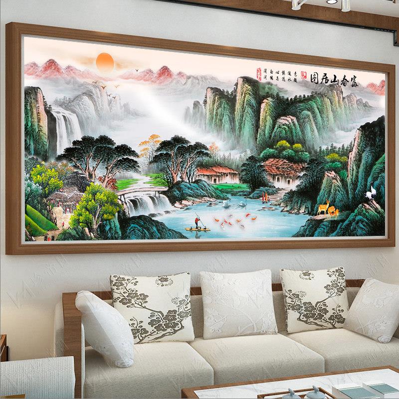 十字绣2025新线绣客厅大景山水画富春山客厅手绣全绣