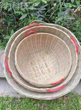 编子TUL制品大号竹箩竹筐景区杂货收纳筐田园篮茶场竹采摘竹喜事
