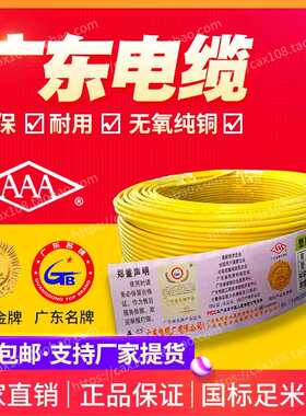广东电缆厂BVV1.5/2.5/4/6平方国标双塑单支铜芯电线厂家直销