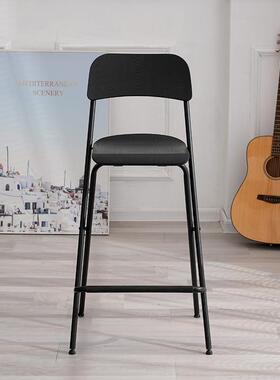 叠台简约实风吧椅可折收纳便捷吧台高脚椅子IPQ舒适靠背椅餐椅木