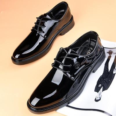 高档春季男士闲皮鞋子男韩版商务尖头亮皮鞋英伦休鞋新郎结婚鞋男