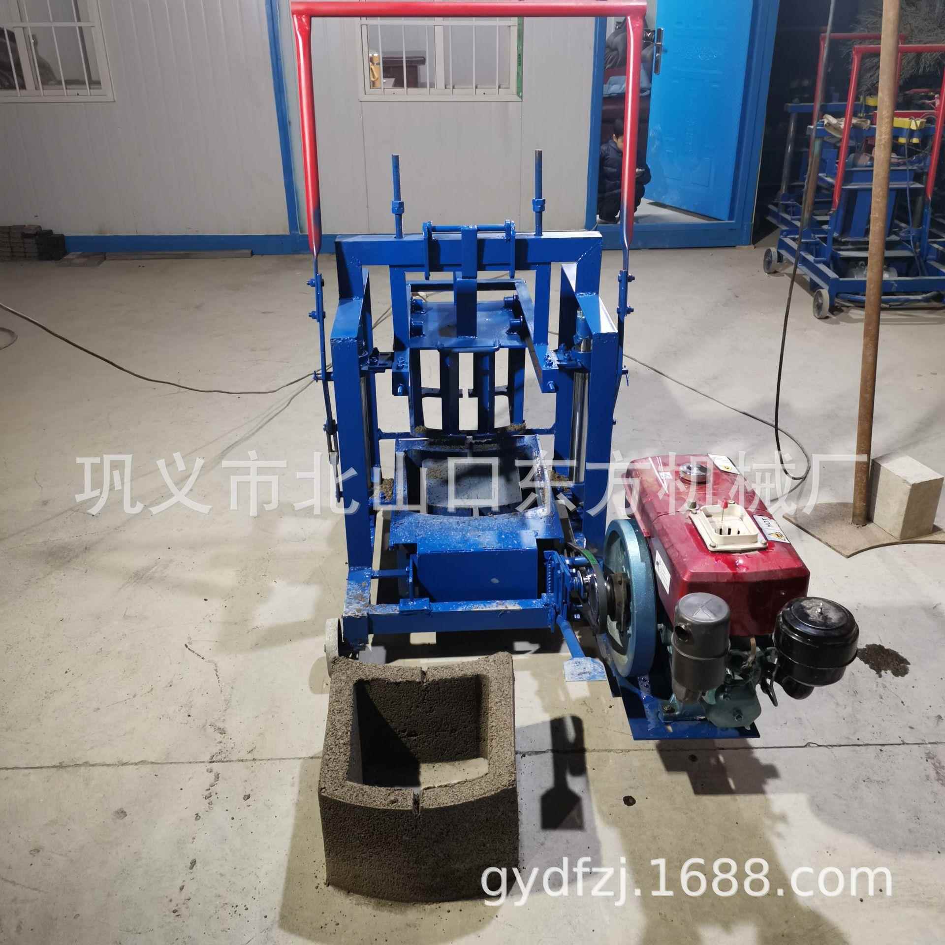 柴油直推制作柴油机圆弧砖可移动空心砖机12P无需用电