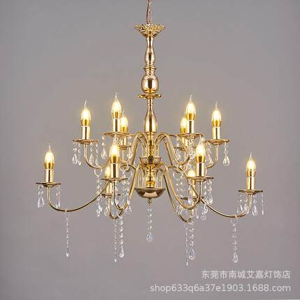 新款婚庆道具双层欧式铁艺12头吊灯空中吊顶装饰婚礼布置立体
