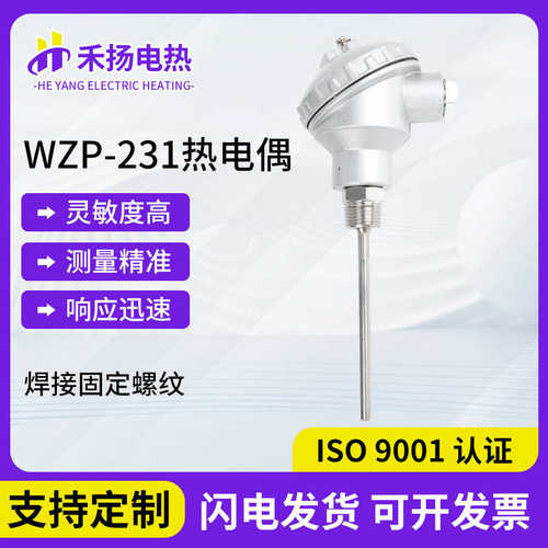 WZP-231防水接线盒测温探头K热电偶Pt100热电阻 一体化温度变送器