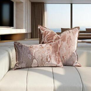 轻奢风粉PPG沙发山抱枕高级感样板软间装 法式 靠包售楼处 河色