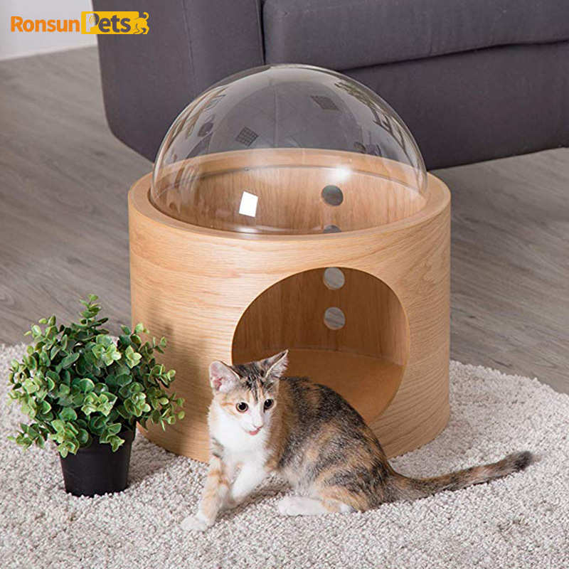 半封闭式猫窝超大猫咪太空舱猫窝壁挂室内家用冬季猫别墅木质猫窝