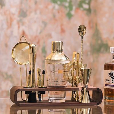 ourgaea调酒器套装金色304不锈钢玻璃刻度礼盒调饮料工具雪克杯