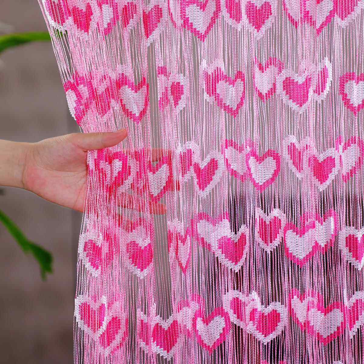 网红流苏双色爱心门帘公主房布置窗帘儿童房幼儿园装饰线帘隔断,居家布艺,线帘,淘宝优惠券,粉丝福利购,淘宝优惠卷