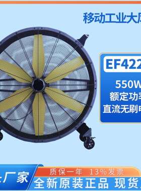 雷豹EF4222移动工业电风扇金属机身550W大功率6片105cm扇叶直径