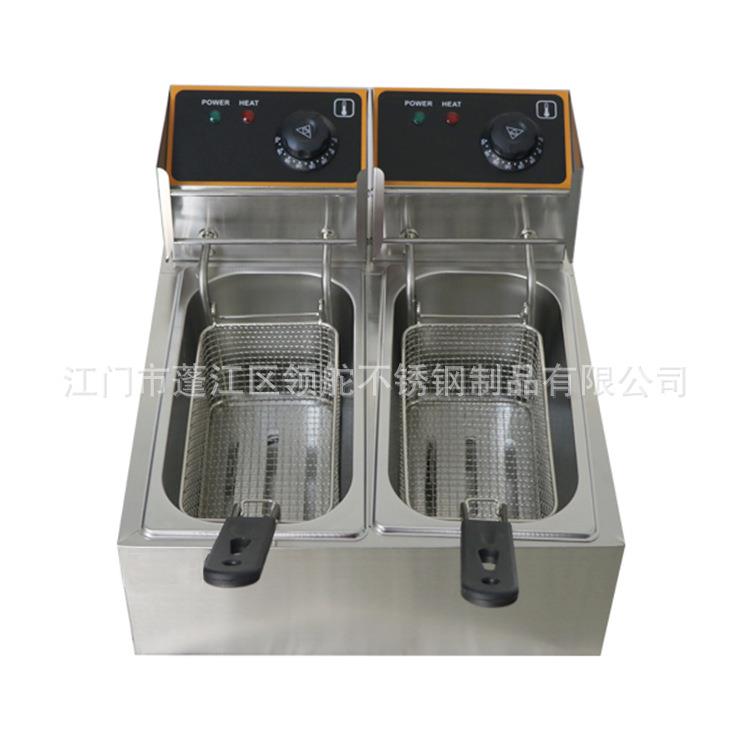 热销台式4L+4L升双缸温控商用电炸锅机商用小型迷你不锈钢炸炉