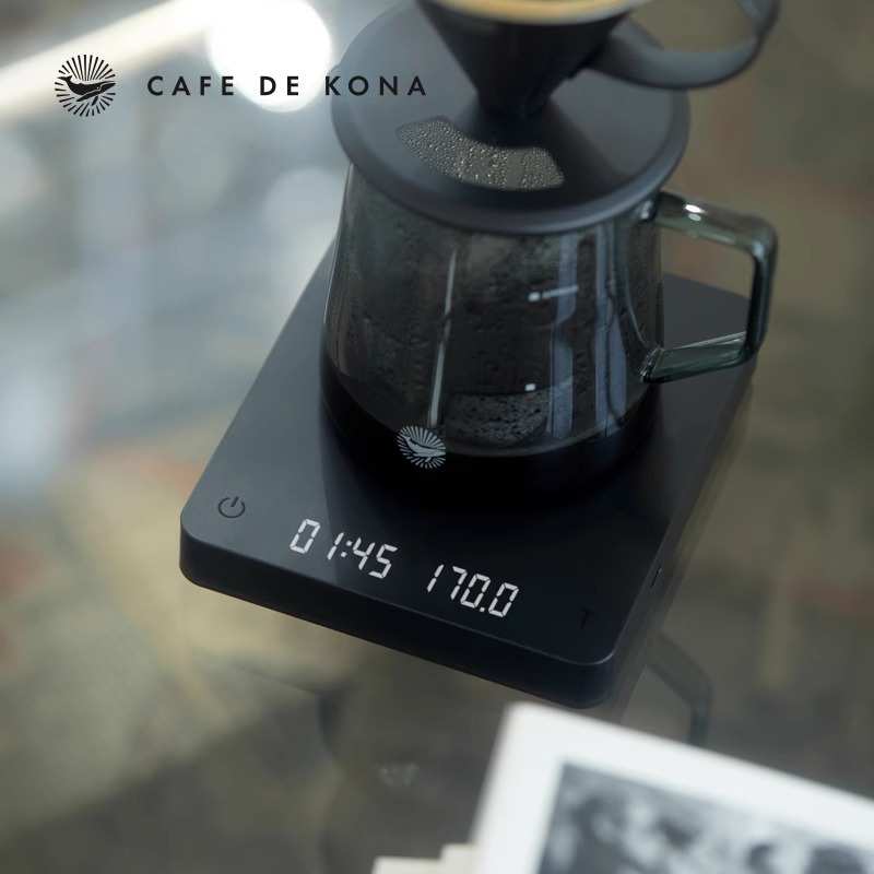 CAFEDE KONA咖啡电子秤家用意式咖啡称专用计时秤精准称重厨房秤