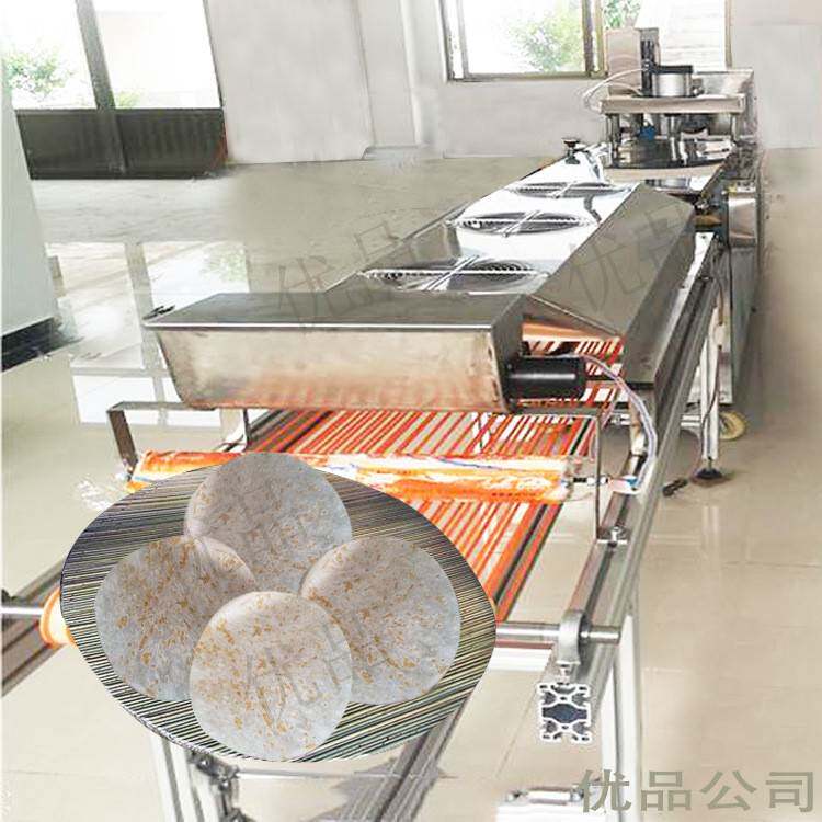 全自动烙饼机商用烤鸭饼机双排小型薄饼加工设备支持定制烤饼机