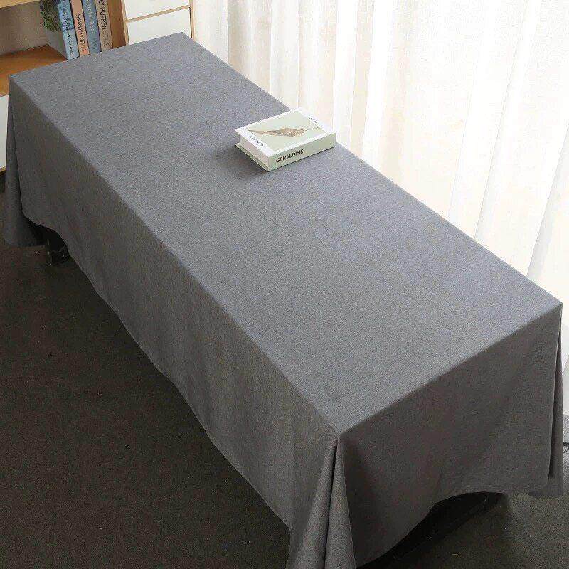 加大会议室桌布白色西餐厅长方形酒店活动展会高级感桌布尺寸定制