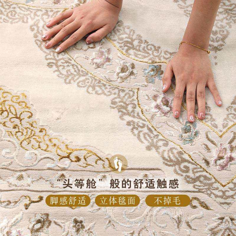 土耳其进口地毯客厅美式高级卧室极简欧式轻奢加厚法式复古茶几毯