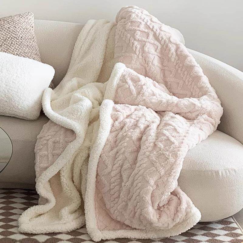 Sofa blanket, fleece throw, coral velvet small blanket, offi