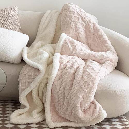 Sofa blanket, fleece throw, coral velvet small blanket, offi