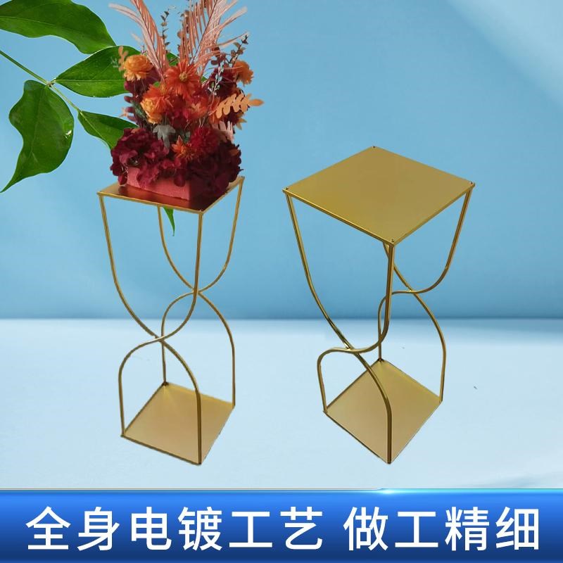新款婚庆道具铁艺路引摆件户外婚礼布置装饰创意几何花架舞台摆件
