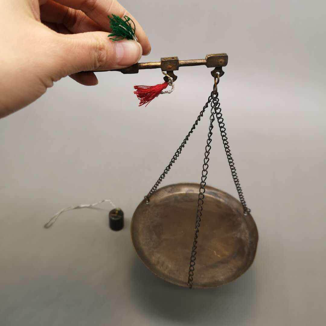 纯铜秤老式点子称覆古老物件配药称戥子称小称老铜高精准度秤中药