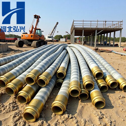 混凝土泵高压胶管DN1253米天然橡胶管四层钢丝加强软管工地吊车