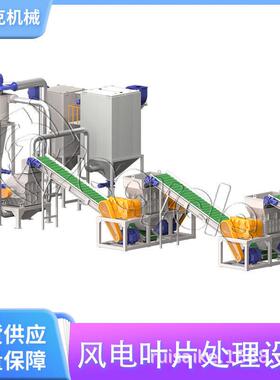 废弃玻璃钢风电叶片回收机械 瑞赛克风力吹页破拆机器 叶根破碎机