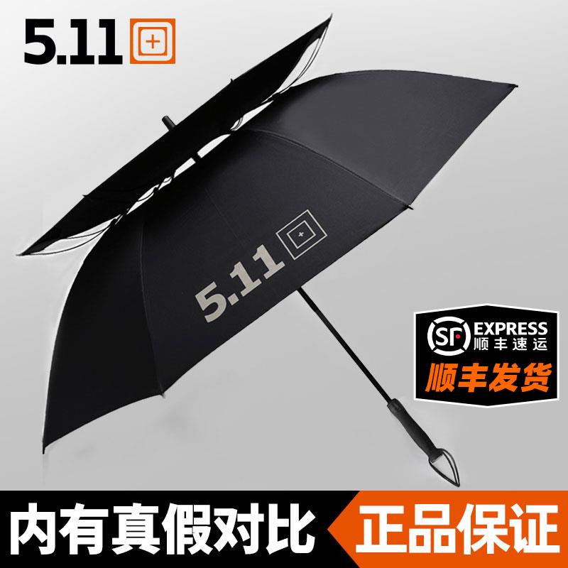 美国5.11超大号双层加固防风伞511户外遮阳长柄男女双人自动雨伞