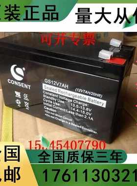 CONSENTGS12v7AH直流屏通讯机房门禁UPS 电梯铅酸电池
