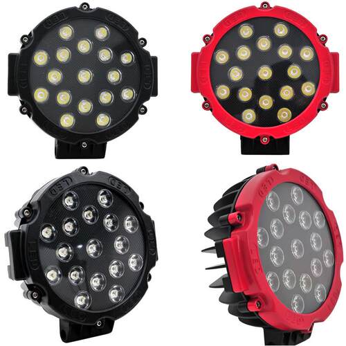 汽车LED工作灯7寸51W圆形越野车顶前杠中网射灯改装货车灯12V24v