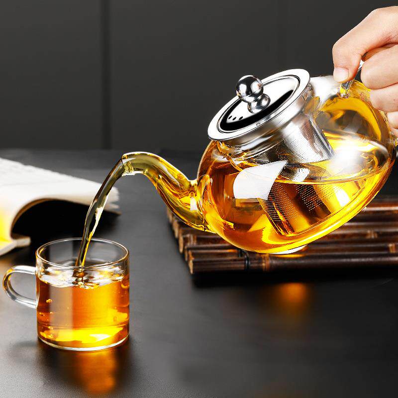 加厚玻璃茶具花茶壶套装整套耐热不锈钢过滤红茶功夫煮泡茶器家用