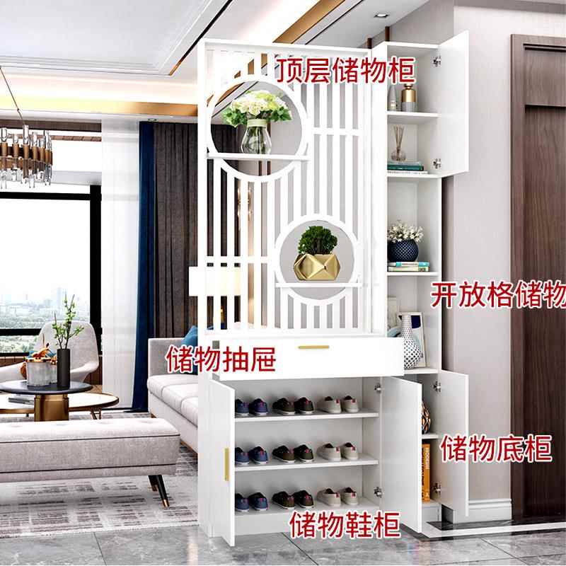 入户进门屏风隔断柜置物架客厅简约现代实木正对大门双面玄关柜墙