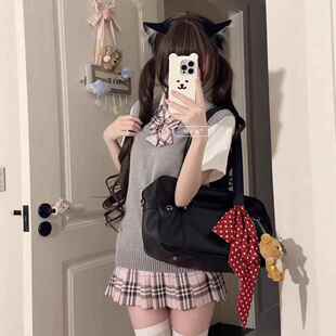 套装女JK制服生马甲背心日百系学院风针织衫衣毛衬衣褶学裙校供感