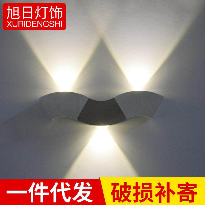 铝材曲线LED创意壁灯彩色家居场所电视背景床头灯