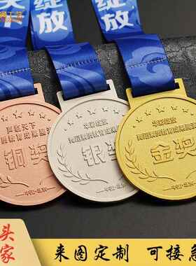 锌合金马拉松运动会金属奖牌定制企业活动比赛纪念烤漆奖章定做