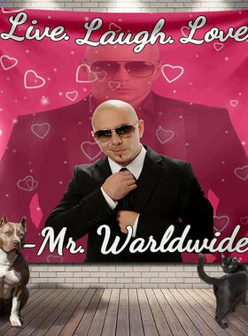 Mr 305 Pitbull Worldwide Hippie Tapestry Fabric Macrame Wall