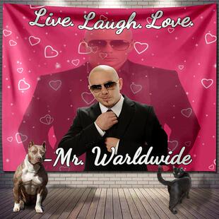 Mr 305 Pitbull Worldwide Hippie Tapestry Fabric Macrame Wall
