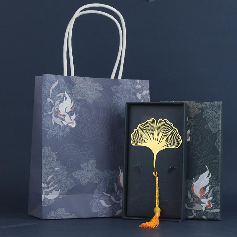 金属叶脉书签文艺镂空荷花书签