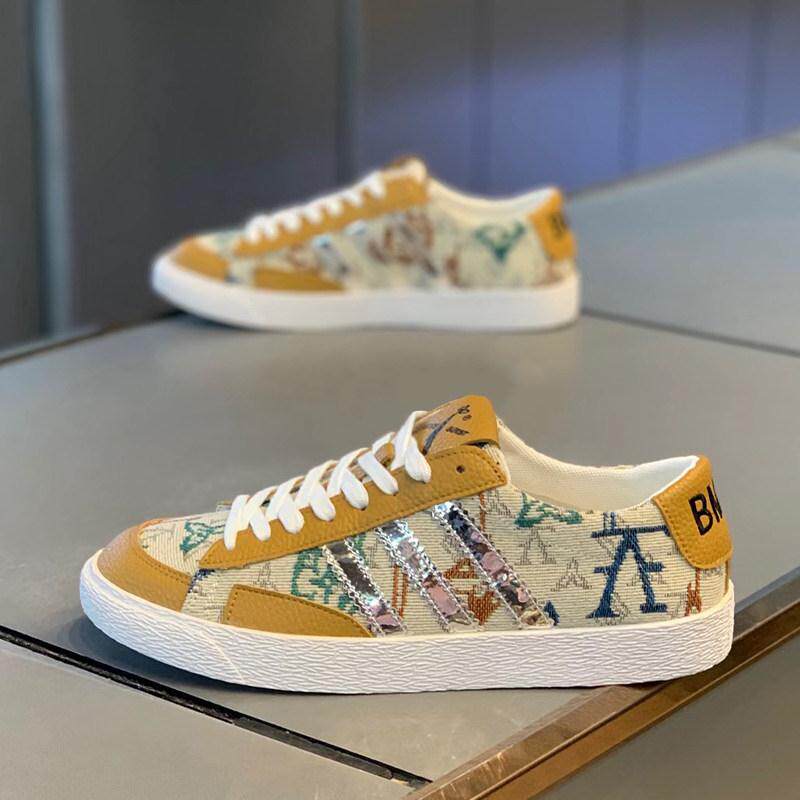 香港潮牌板鞋春秋季新款印花轻便布鞋覆古印花百搭软底户外休闲鞋
