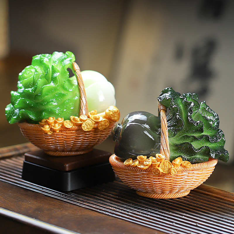 百财如意大白菜变色茶宠摆件精品茶盘茶桌办公桌装饰茶玩茶道摆设