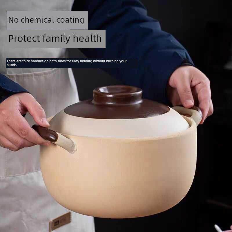 老式土砂锅炖锅家用陶瓷煲燃气煲汤炖汤耐高温干烧不裂沙锅锅汤锅