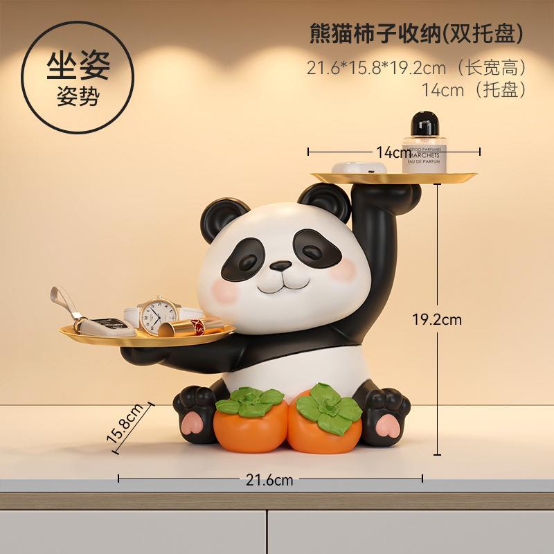 创意熊猫摆件酒柜129新装饰品客厅电柜边柜红视酒架全餐套乔迁居