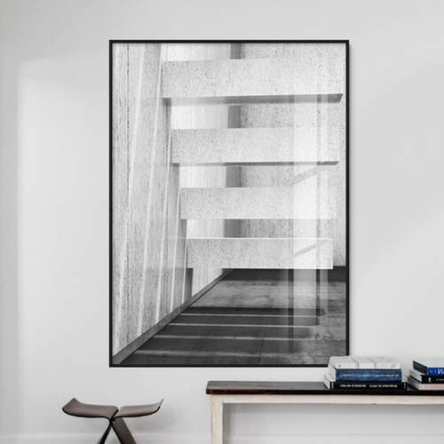 空间延伸 黑白工业风装饰画摄影照片现代挂画玄关loft工作室壁画