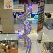 户外灯儿童非标 厂家大型旋转不锈钢带商场滑梯消防半透明滑梯滑